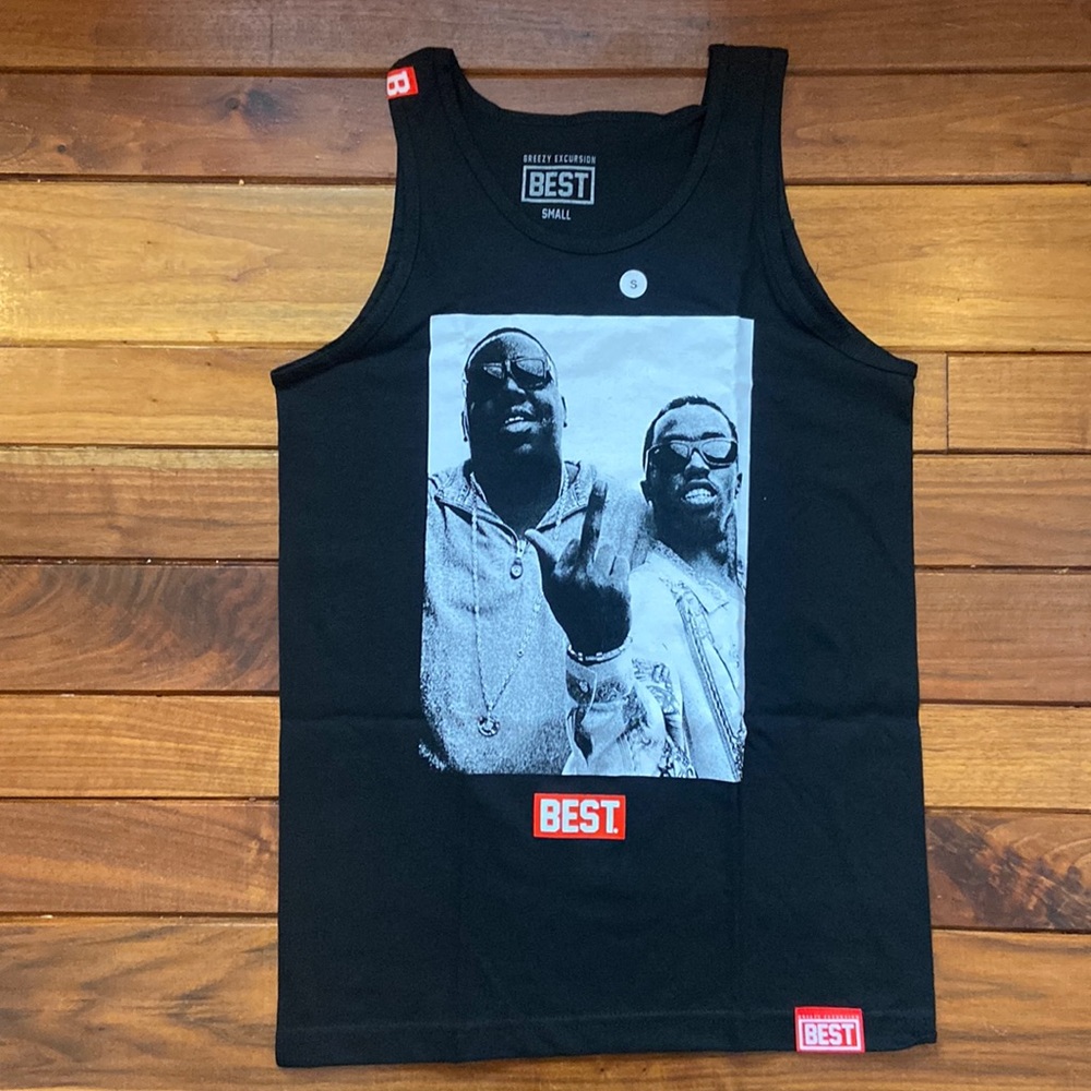 New Breezy Excursion Best Notorious B.I.G. Puff Daddy Black Tank Small